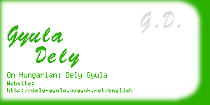 gyula dely business card